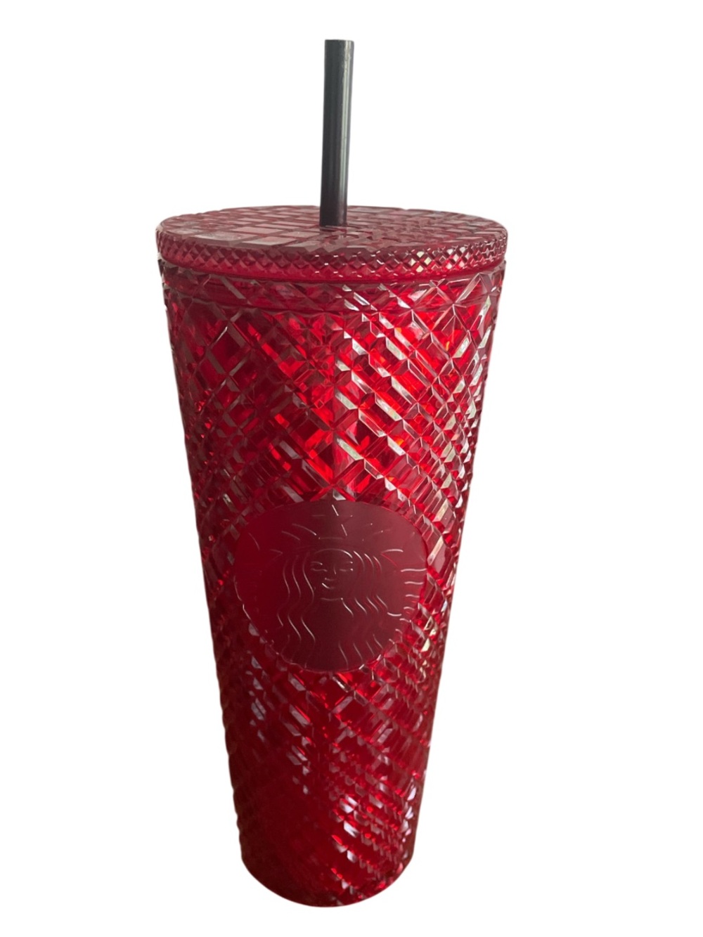 Starbucks 2021 Holiday Jeweled Tumbler in red, diamond-studded